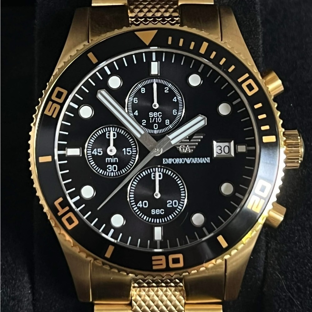 AR5857 - Emporio Armani Men’s Gold Black Stainless Steel Watch